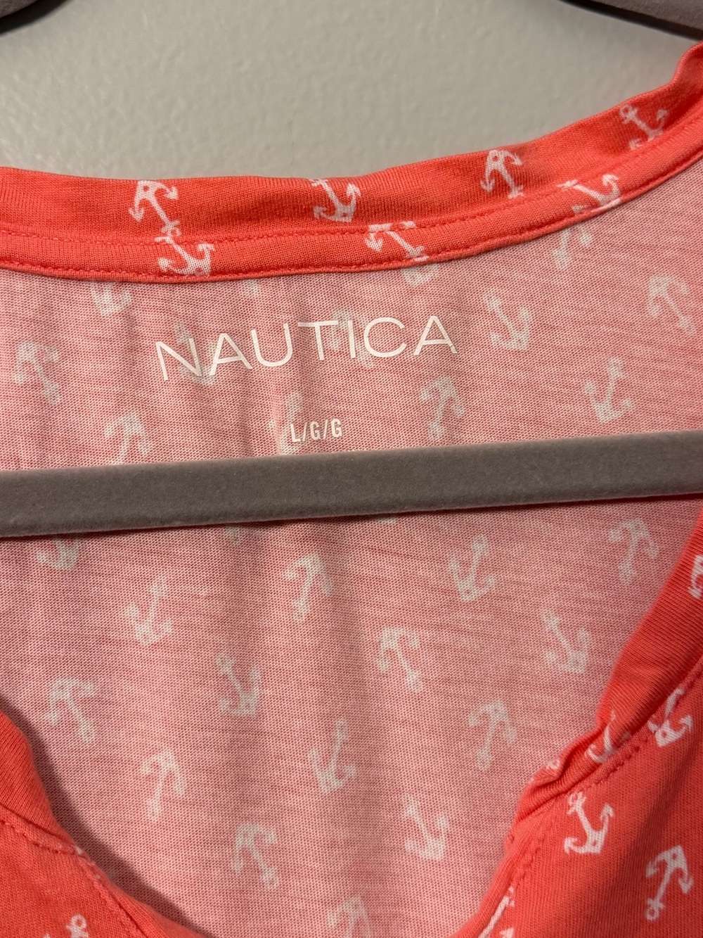 Nautica Coral Sleeveless Anchor Print Dress - Picture 2 of 8